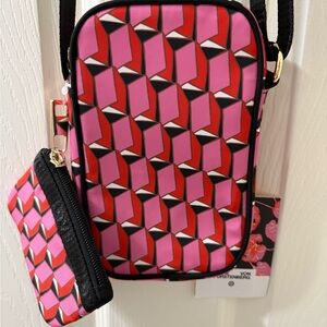 DVF Diane Von Furstenberg x Target NWT Pink Modern Geo Cell Phone Crossbody Bag